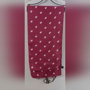 100% Silk Equestrian Horse and Rider Pattern Burgundy Scarf